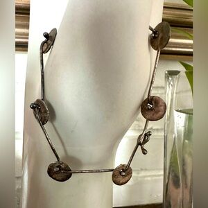 Vintage silver link disc bracelet